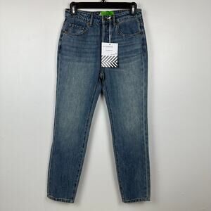 NWT Sandrine Rose x Free People Womens Straight Leg Medium Indigo Blue Jeans 25